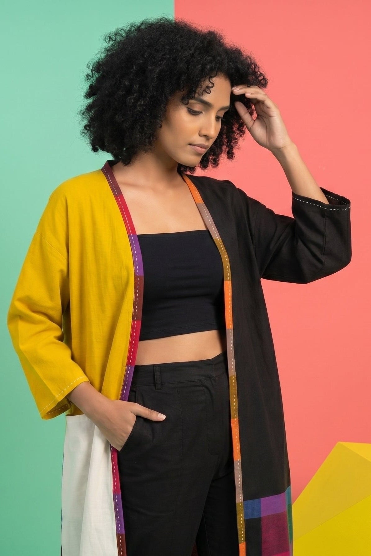 Mismatch Made Perfect Long Shrug (Oversized)